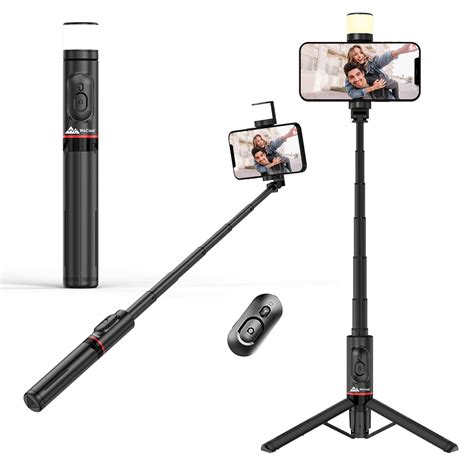 selfie stick with light